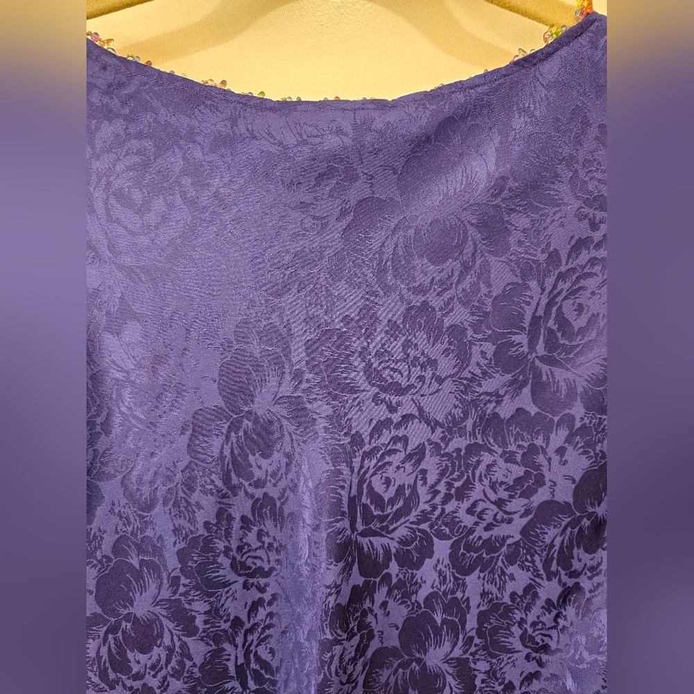 NWT - Silk "Della Reese" Combo Maxi to Knee Length Navy Blue Dress - Size 16W - Picture 11 of 12